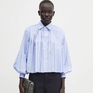 Undercover Jun Takahashi Blue Pleated Button Down Shirt